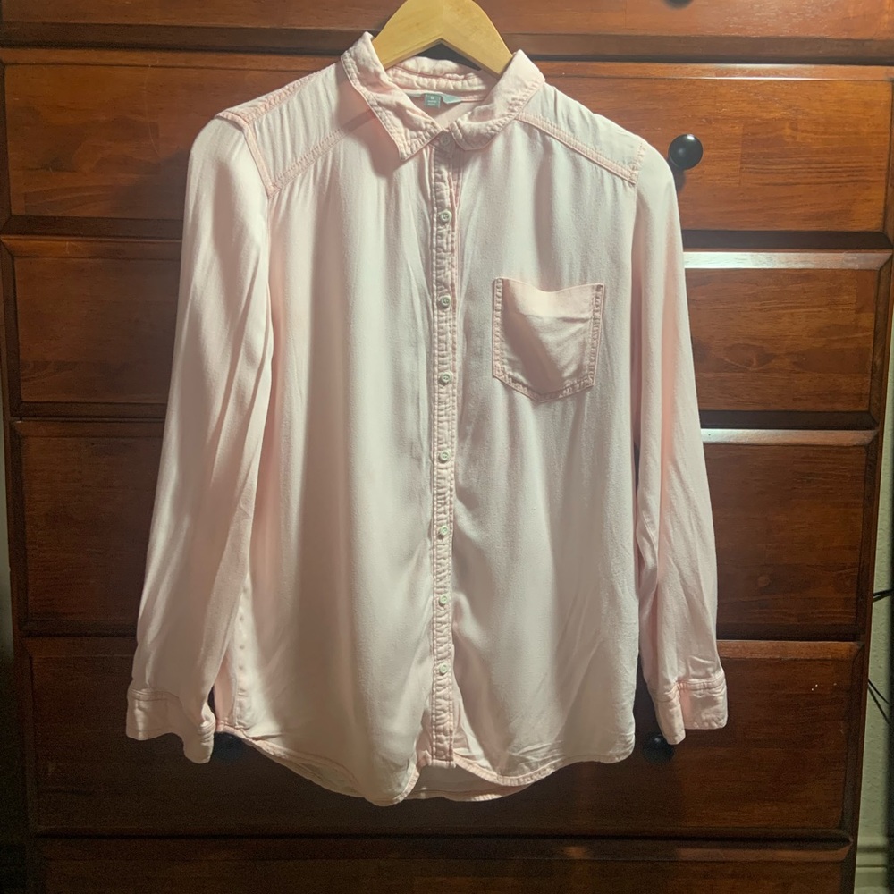 Rubbish - pink collared button down top - medium